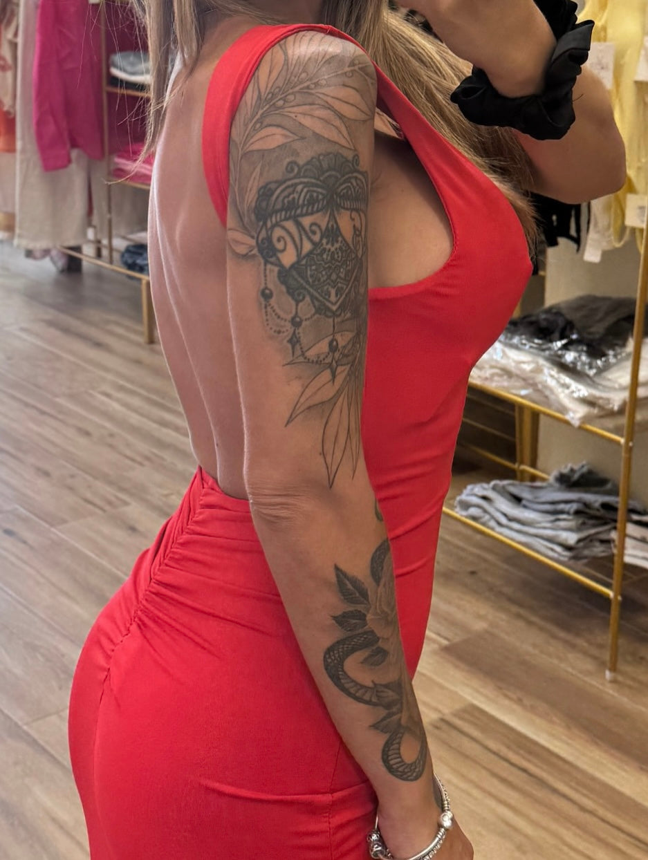 Dress rosso scollo schiena