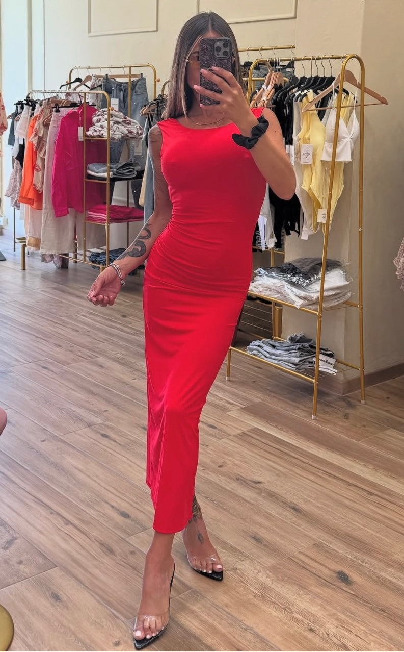 Dress rosso scollo schiena